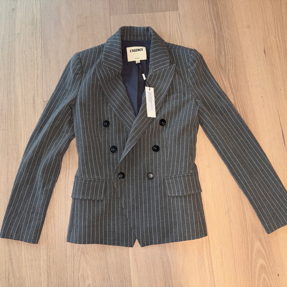 L’agence Kenzie Gray Pinstripe Blazer